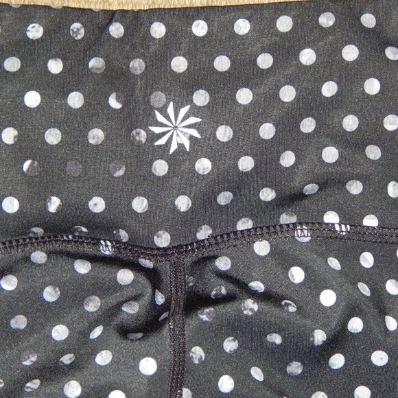Athleta S Black w Gray Polka Dots Yoga Leggings - Picture 5 of 6